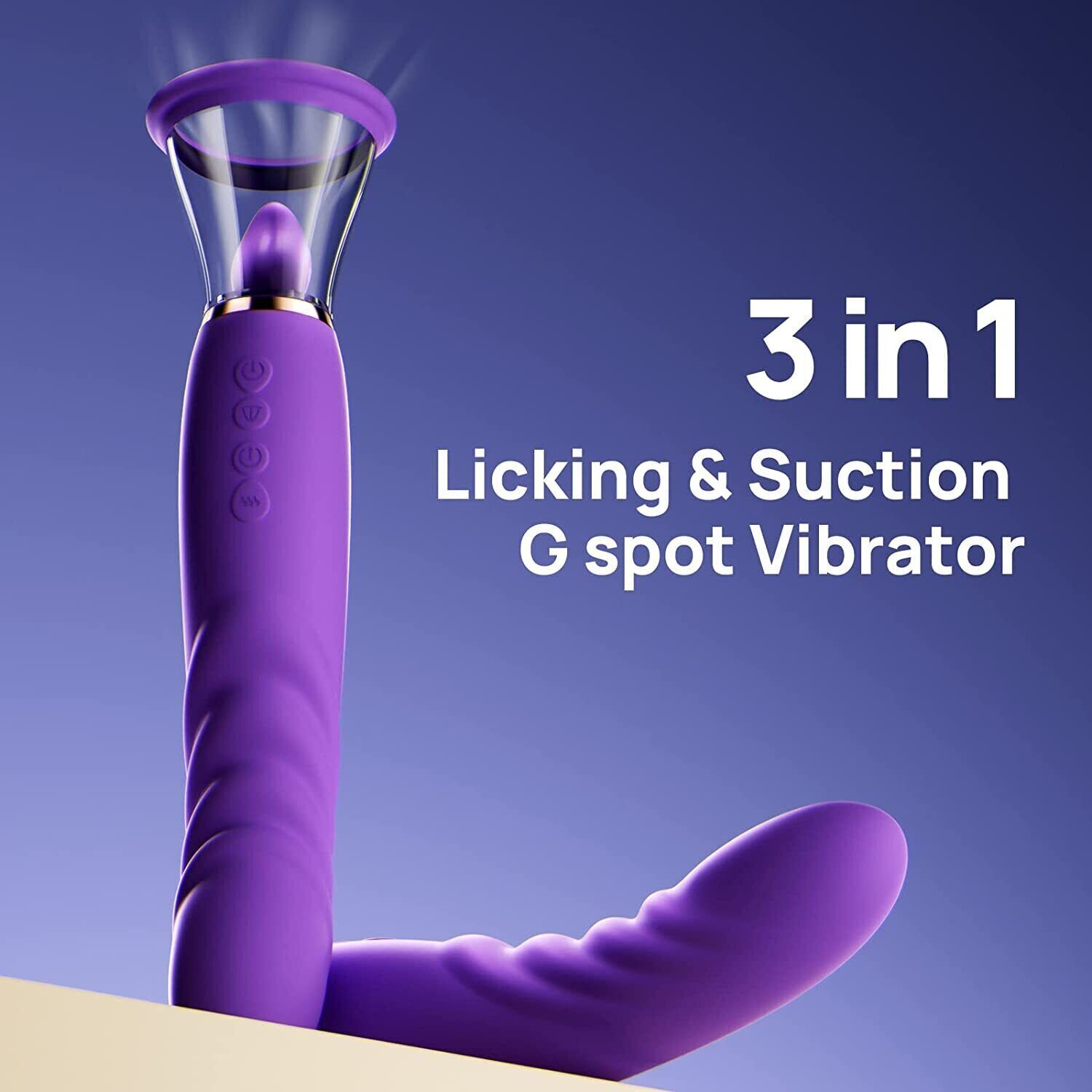 Dildo Vibrador y succionador con lengua
