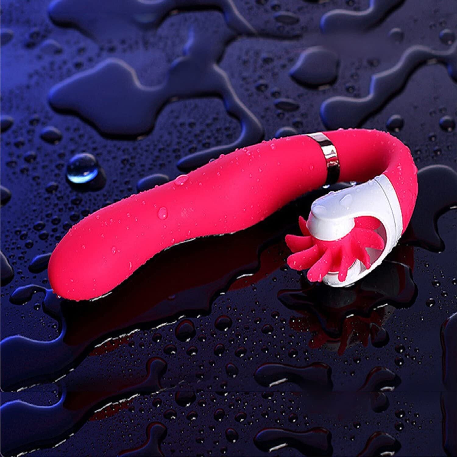 Dildo vibrador con lengua rotativa