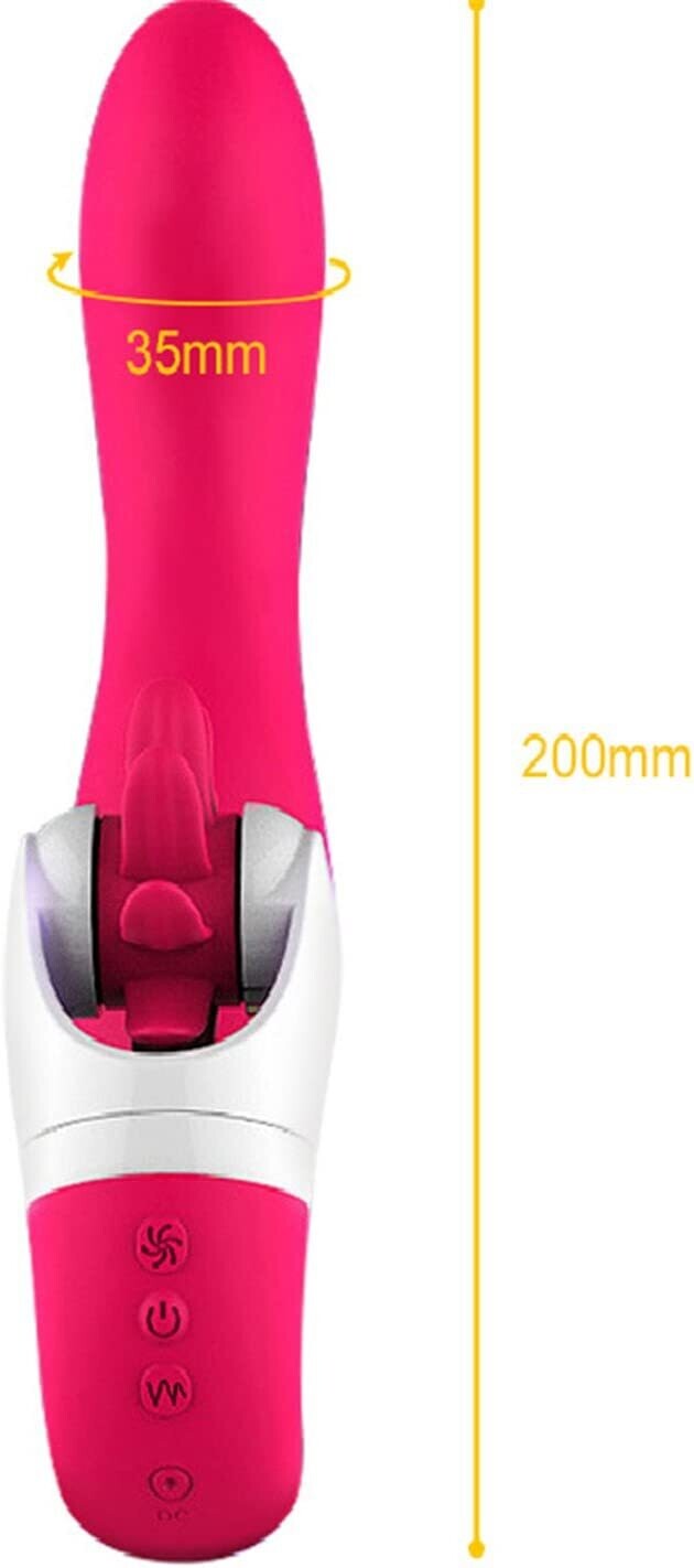 Dildo vibrador con lengua rotativa