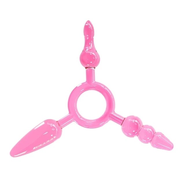 Plug anal de silicona con  3 puntas