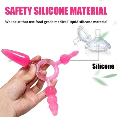 Plug anal de silicona con  3 puntas