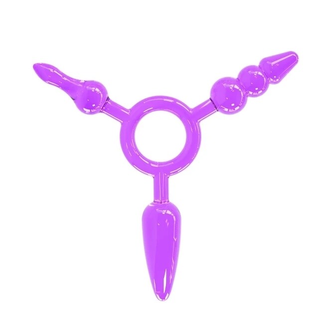 Plug anal de silicona con  3 puntas
