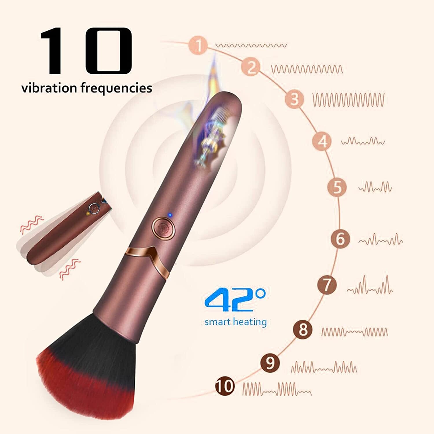 Vibrador de brocha para maquillaje
