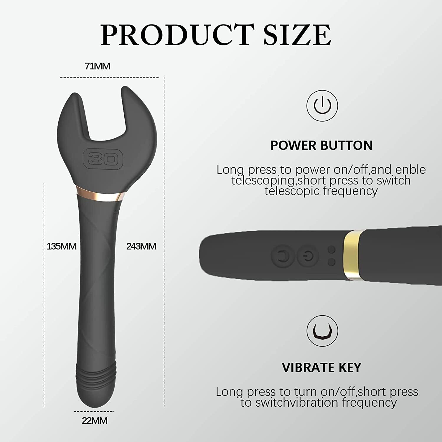 Llave inglesa Pearlsvibe Vibra y empuja