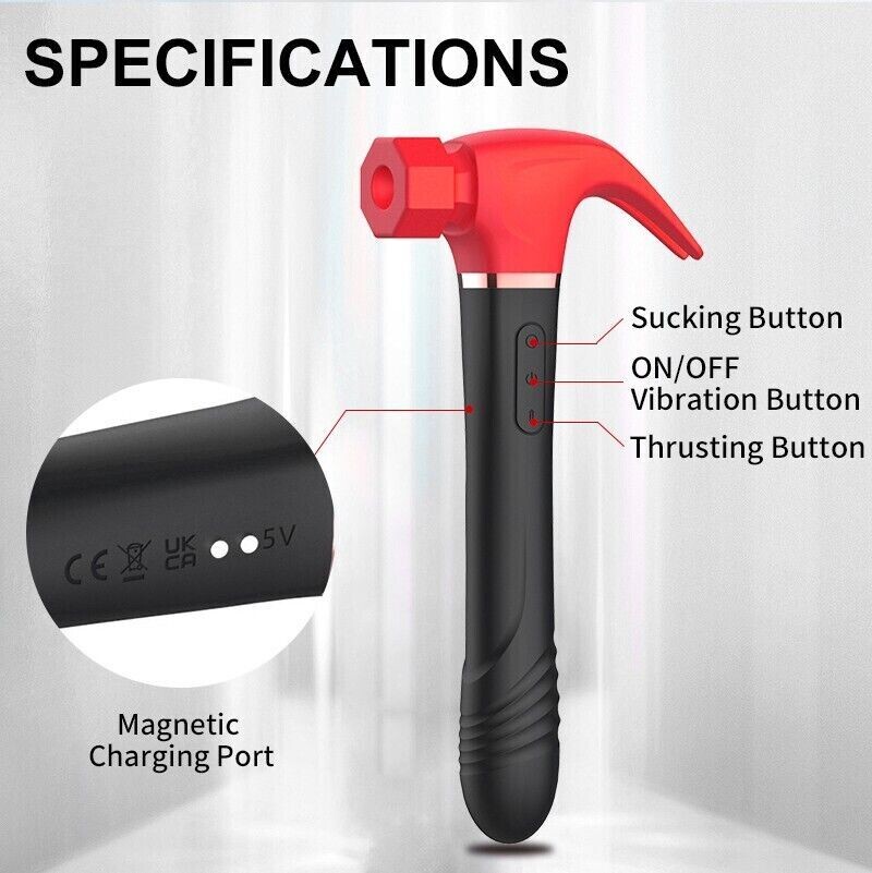 Martillo Telescópico, Succionador y Vibrador 3 en 1