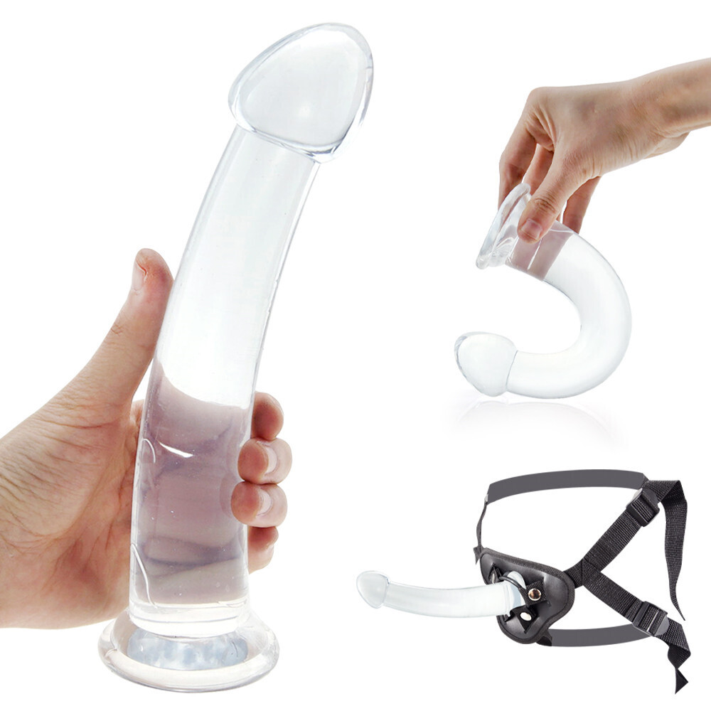 Consolador liso de gel