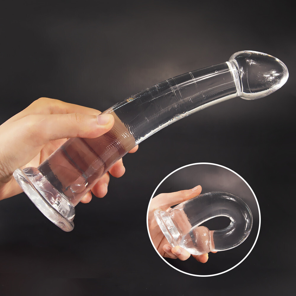 Consolador liso de gel