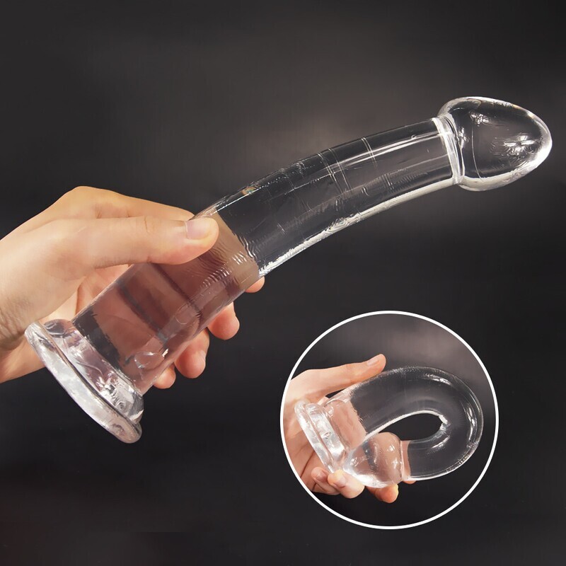 Consolador liso de gel