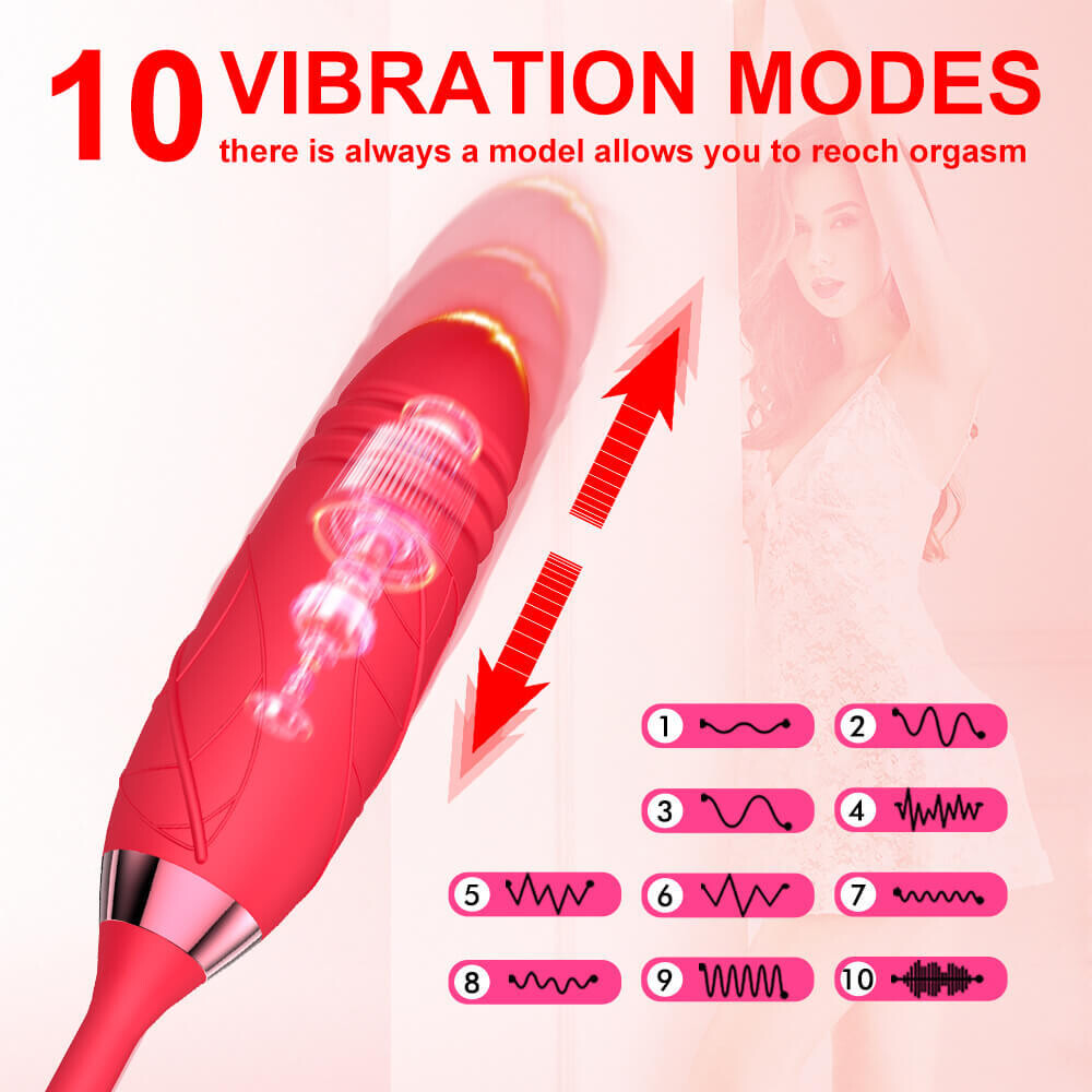 Estimulador y succionador  tipo rosa