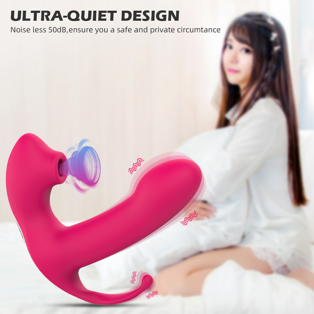 Dildo Vibrador Succionador de Clitoris y Estimulador Anal