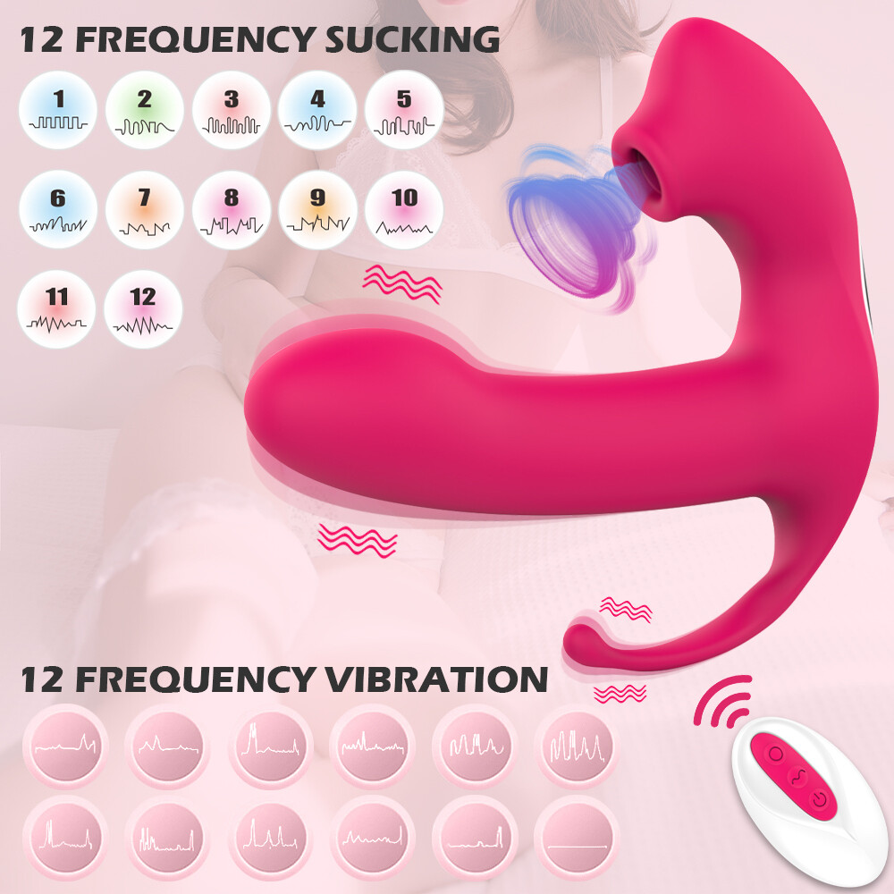 Dildo Vibrador Succionador de Clitoris y Estimulador Anal