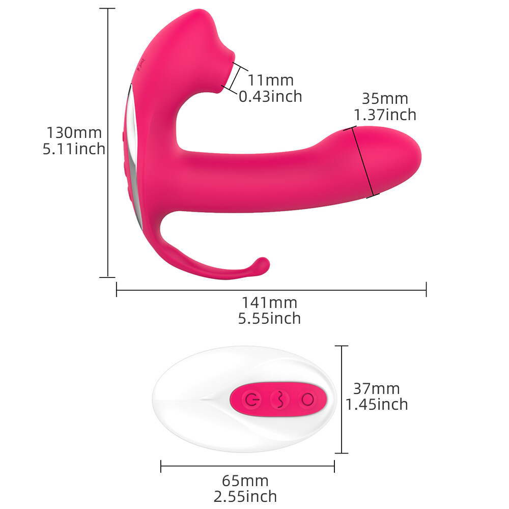 Dildo Vibrador Succionador de Clitoris y Estimulador Anal