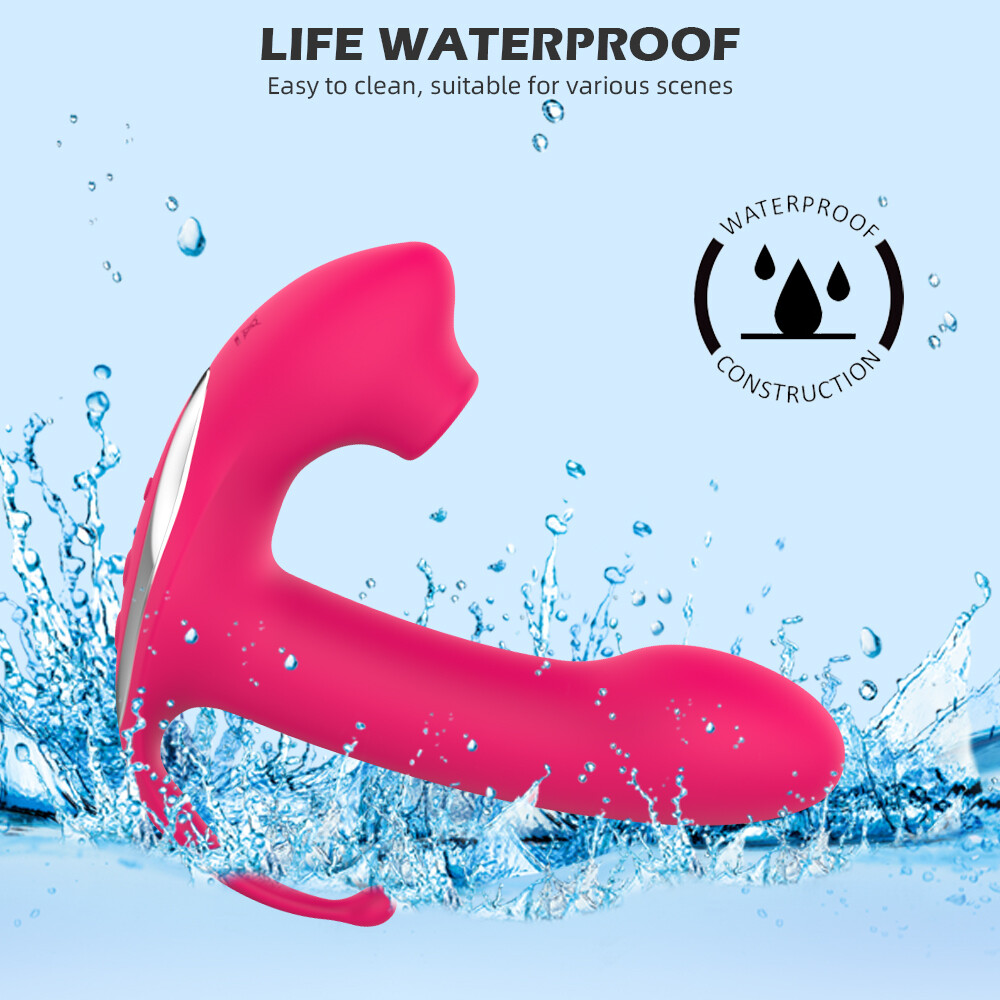 Dildo Vibrador Succionador de Clitoris y Estimulador Anal