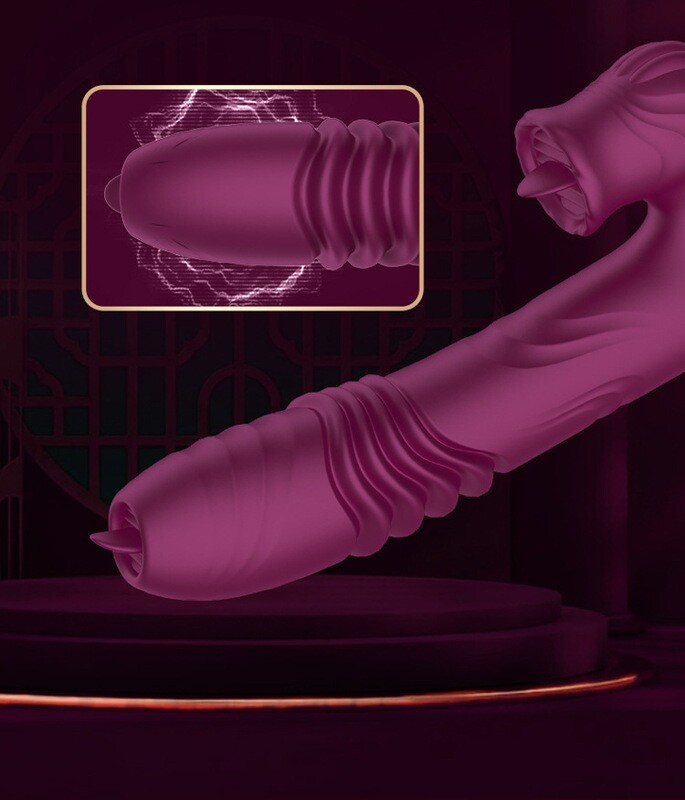 Dildo Telescopico Rotativo Doble Lengua