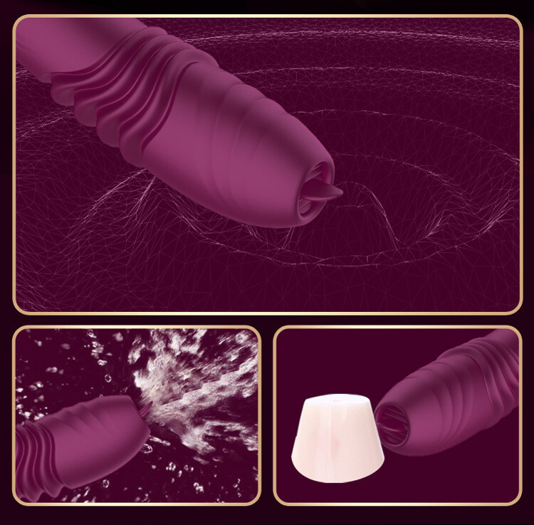 Dildo Telescopico Rotativo Doble Lengua