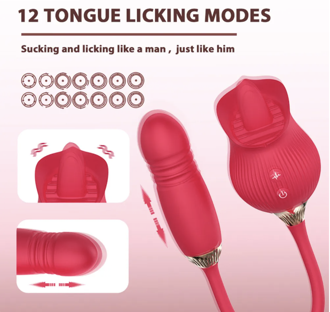 Vibrador Telescópico con Lengua Rosita