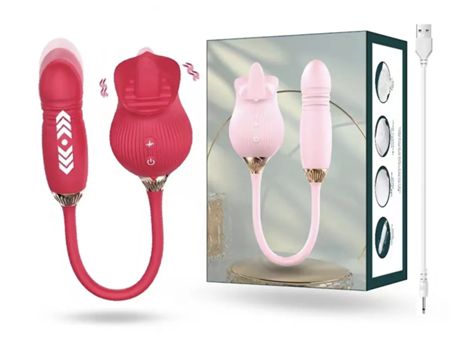 Vibrador Telescópico con Lengua Rosita