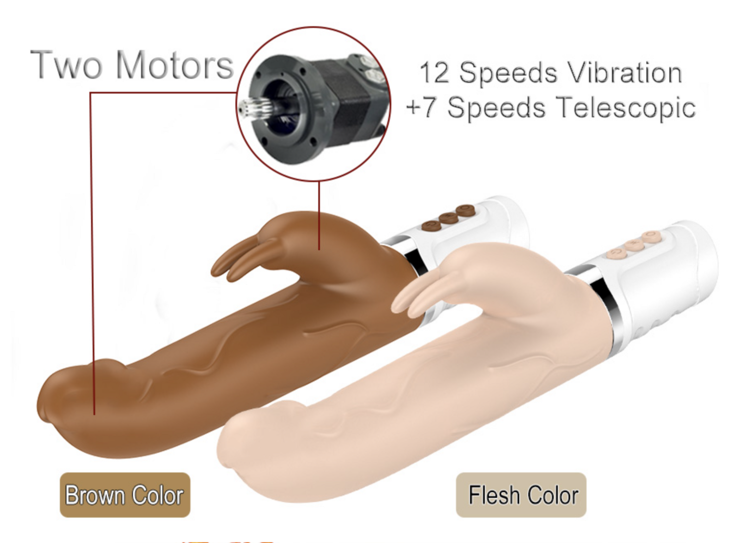 Dildo Vibrador Rotación Interna Chocolate