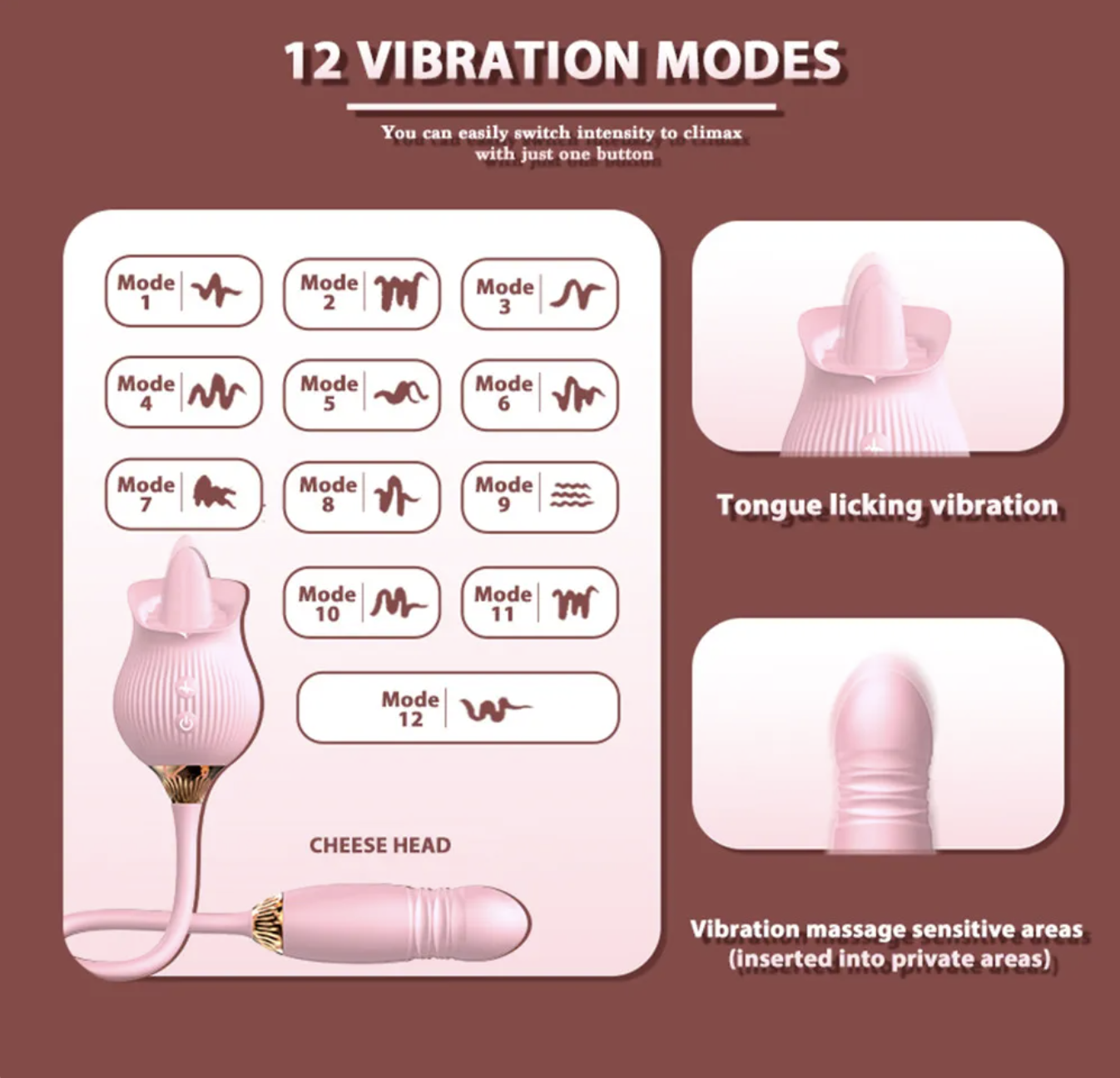 Vibrador Telescópico con Lengua Rosita
