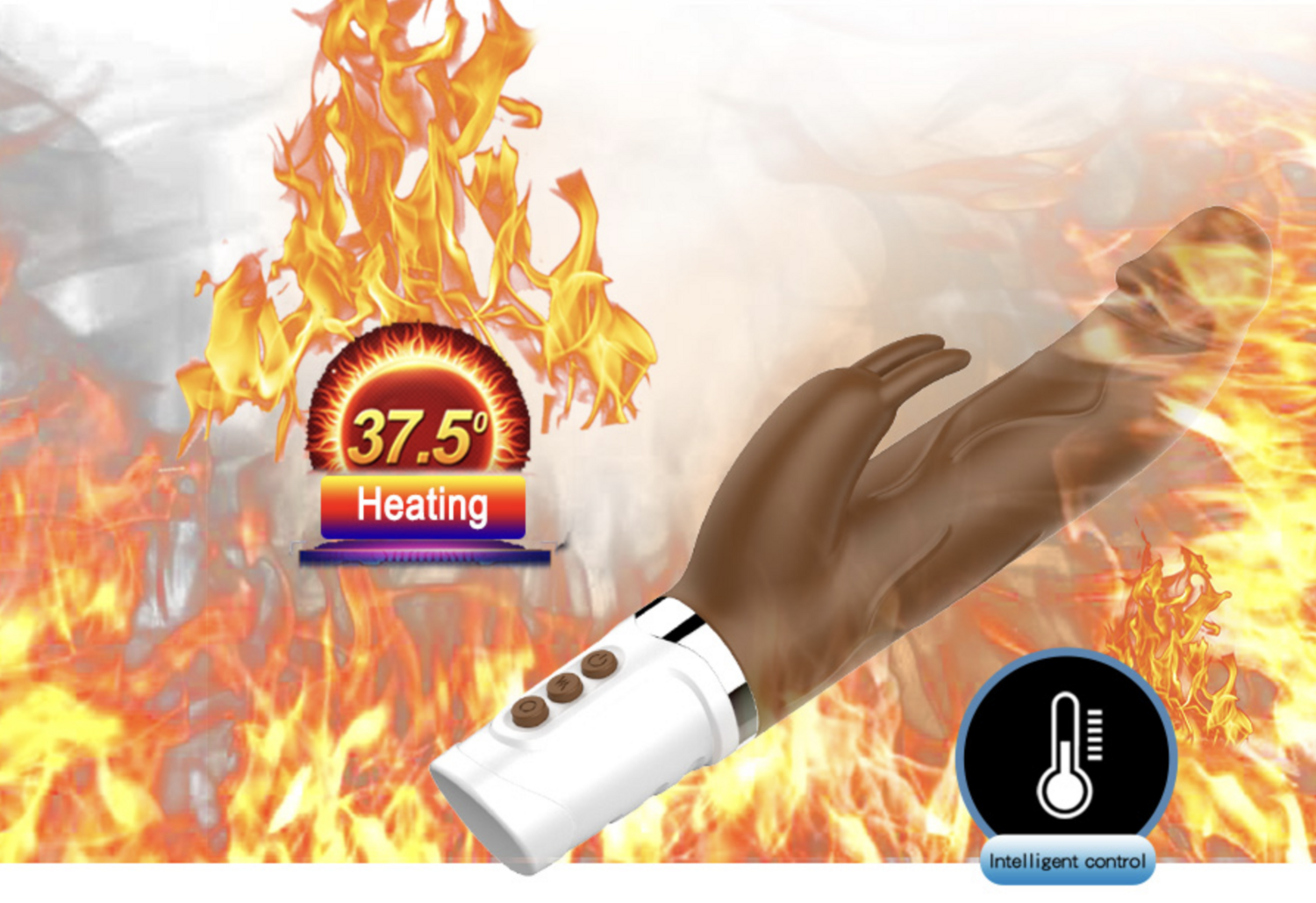 Dildo Vibrador Rotación Interna Chocolate