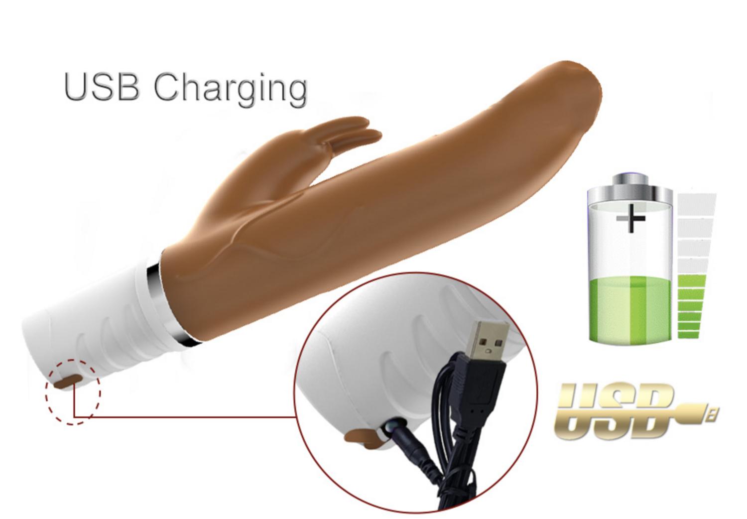 Dildo Vibrador Rotación Interna Chocolate