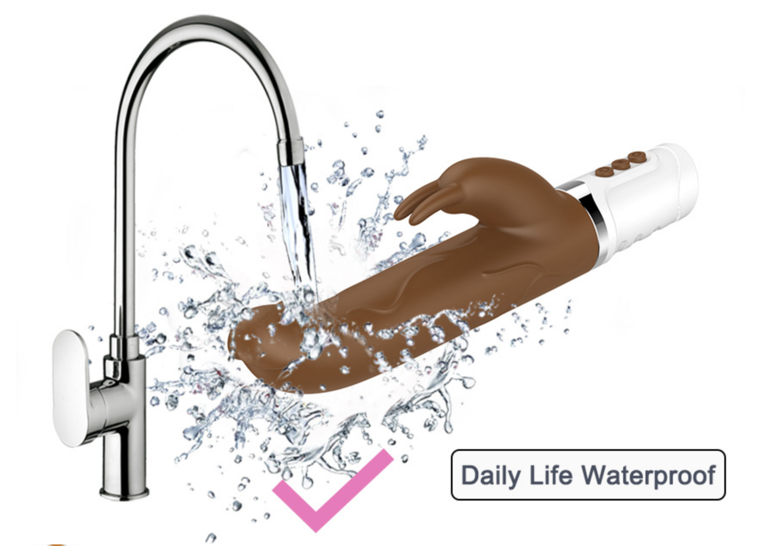 Dildo Vibrador Rotación Interna Chocolate