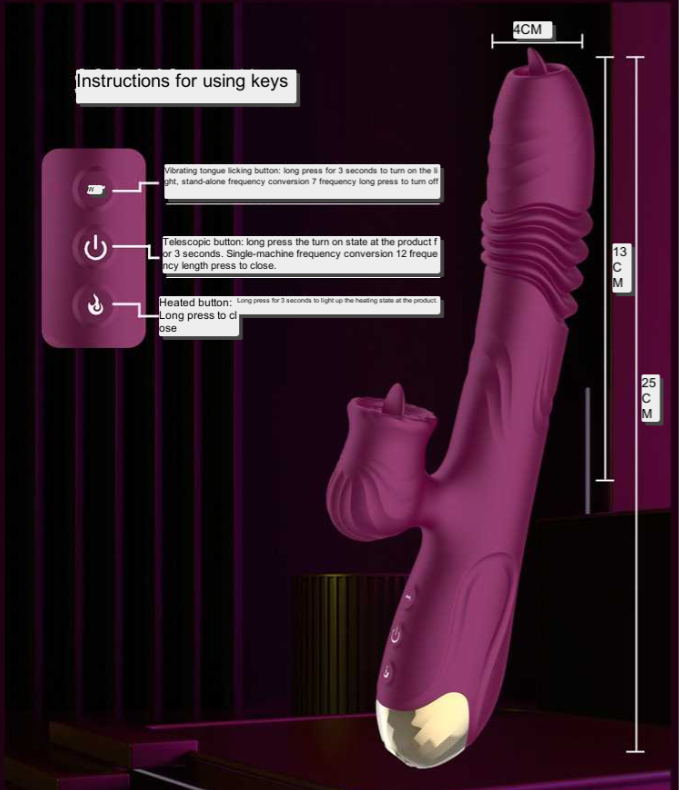 Dildo Telescopico Rotativo Doble Lengua