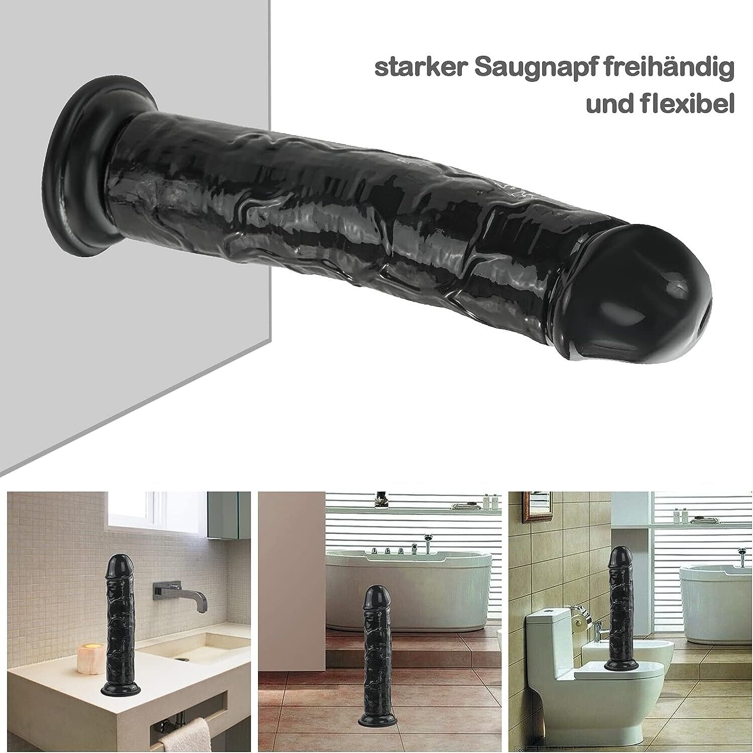 Dildo sin testículos XL Negro