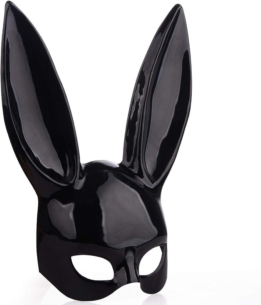 Mascara de conejo negra Cosplay