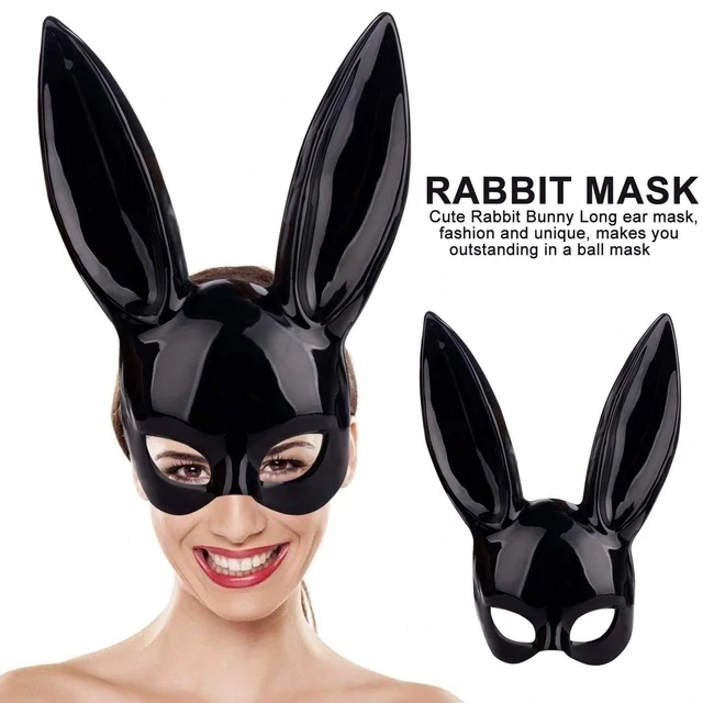 Mascara de conejo negra Cosplay