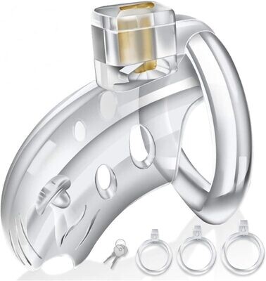 Jaula de Castidad 3 Anillos Acrílica