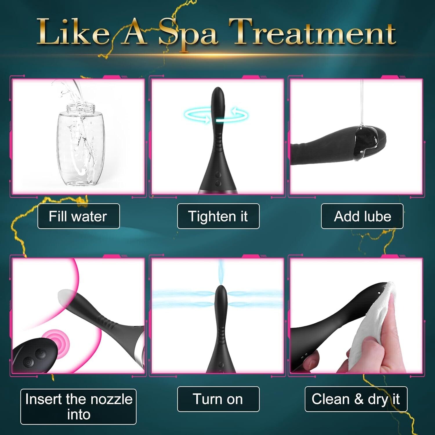 Ducha Anal y Estimulador de próstata Control Remoto 15Oz