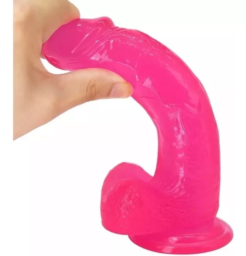 DILDO REALISTA JELLY NEON ROSA