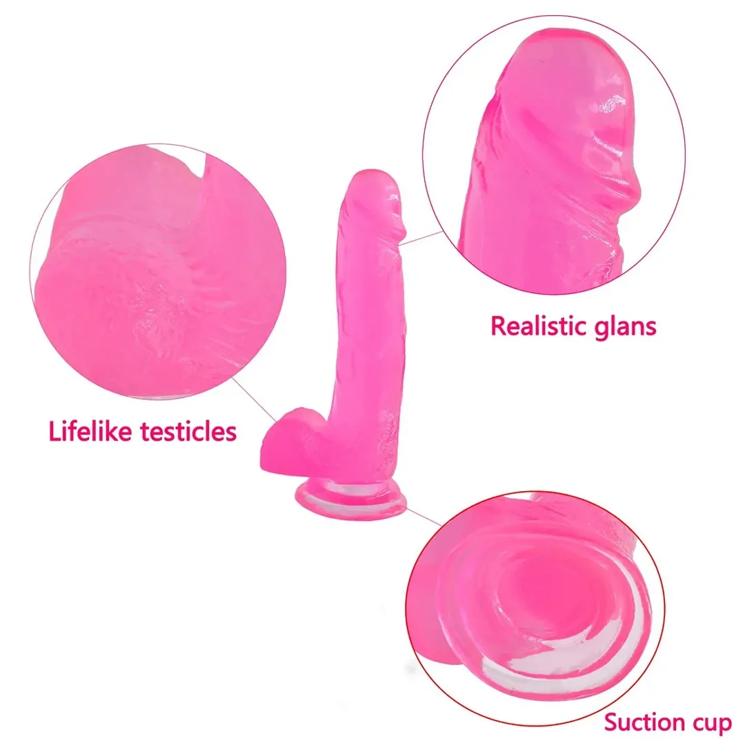 DILDO REALISTA JELLY NEON ROSA