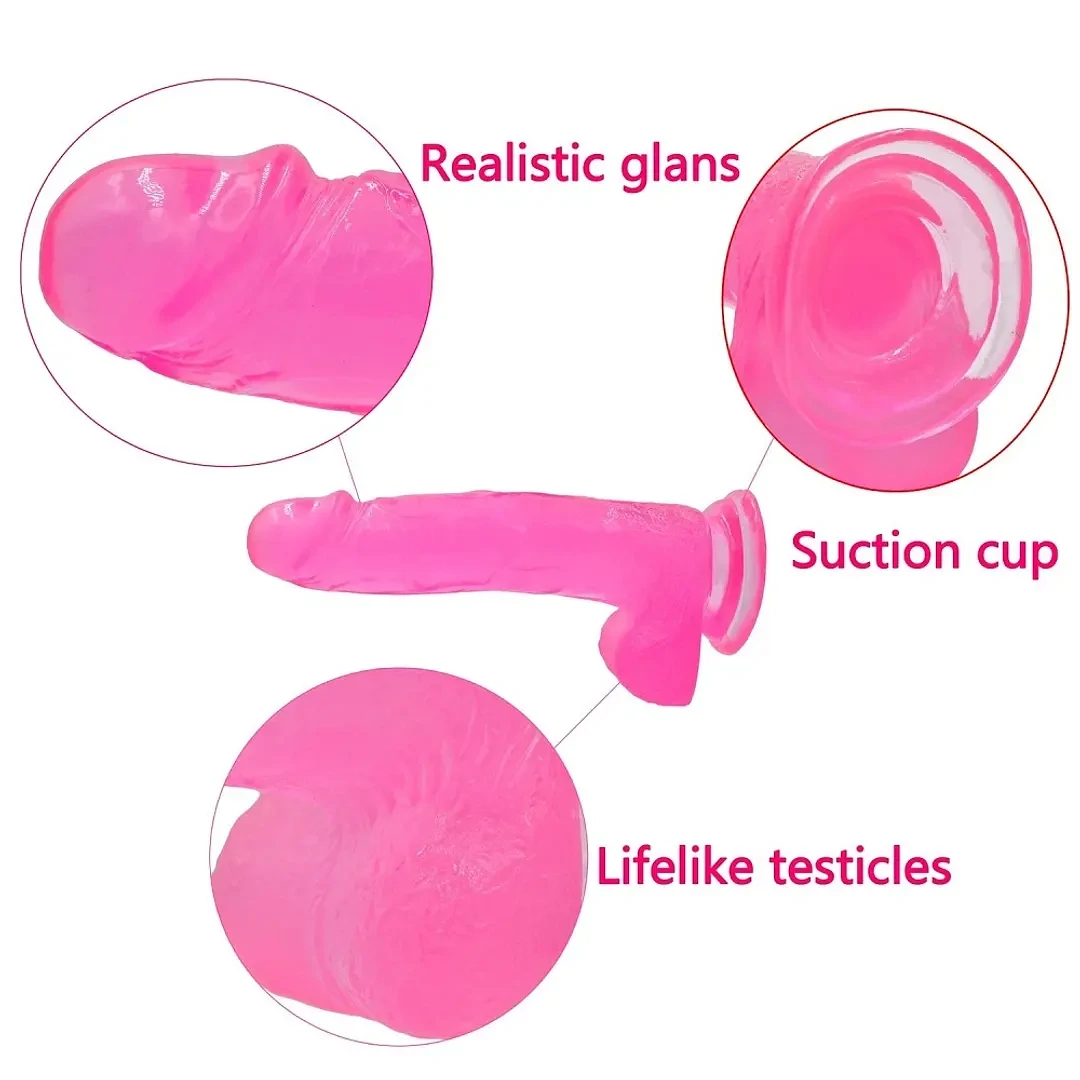 DILDO REALISTA JELLY NEON ROSA