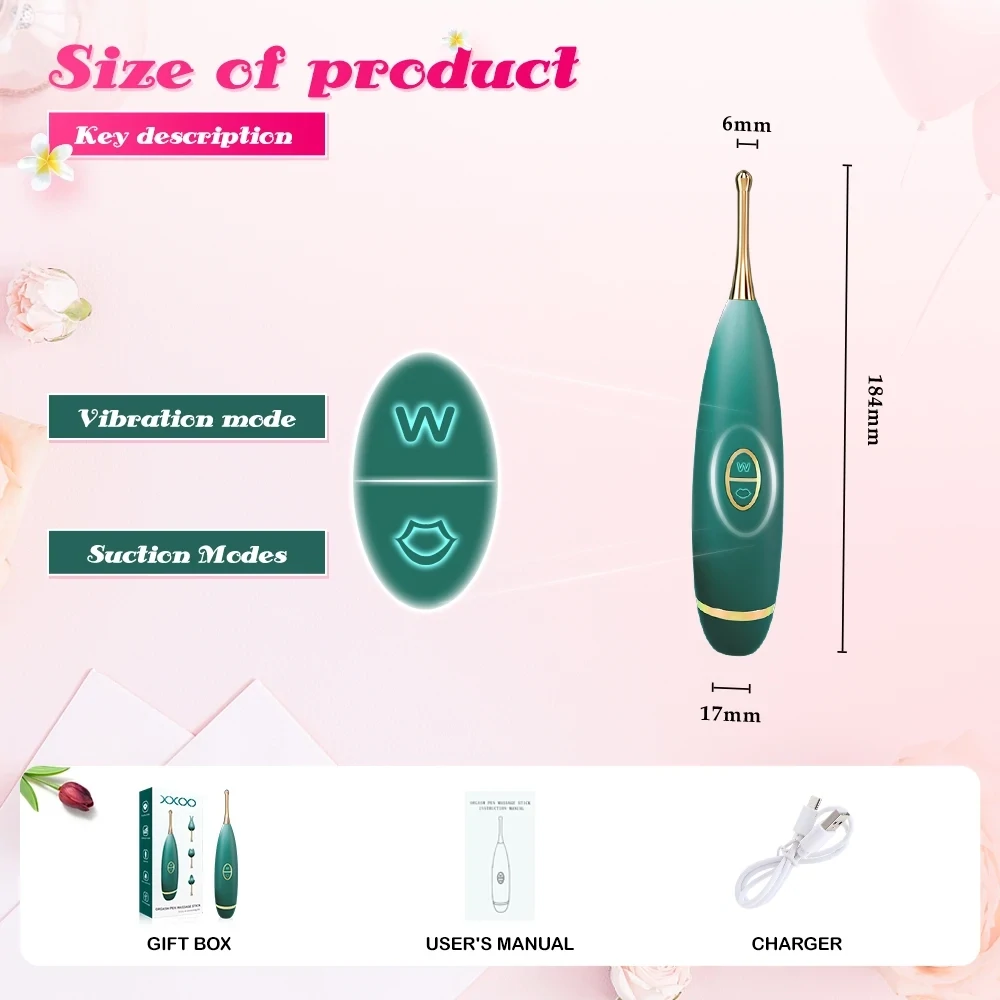 Vibrador y Succionador Tipo Lápiz