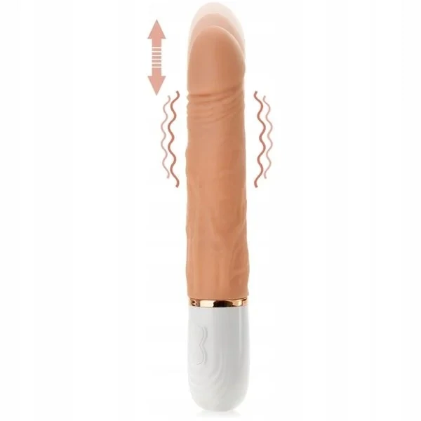 DILDO VIBRADOR REALISTA NATURAL CON MOVIMIENTO DESLIZANTE