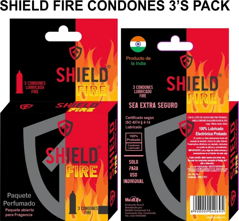 CONDONES SHIELD FIRE LUBRICADO