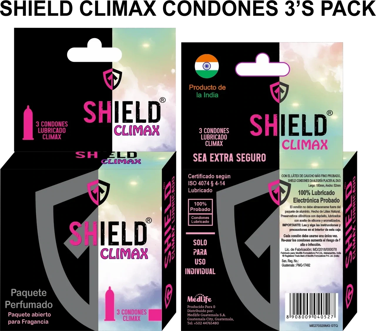 CONDONES SHIELD CLIMAX LUBRICADO