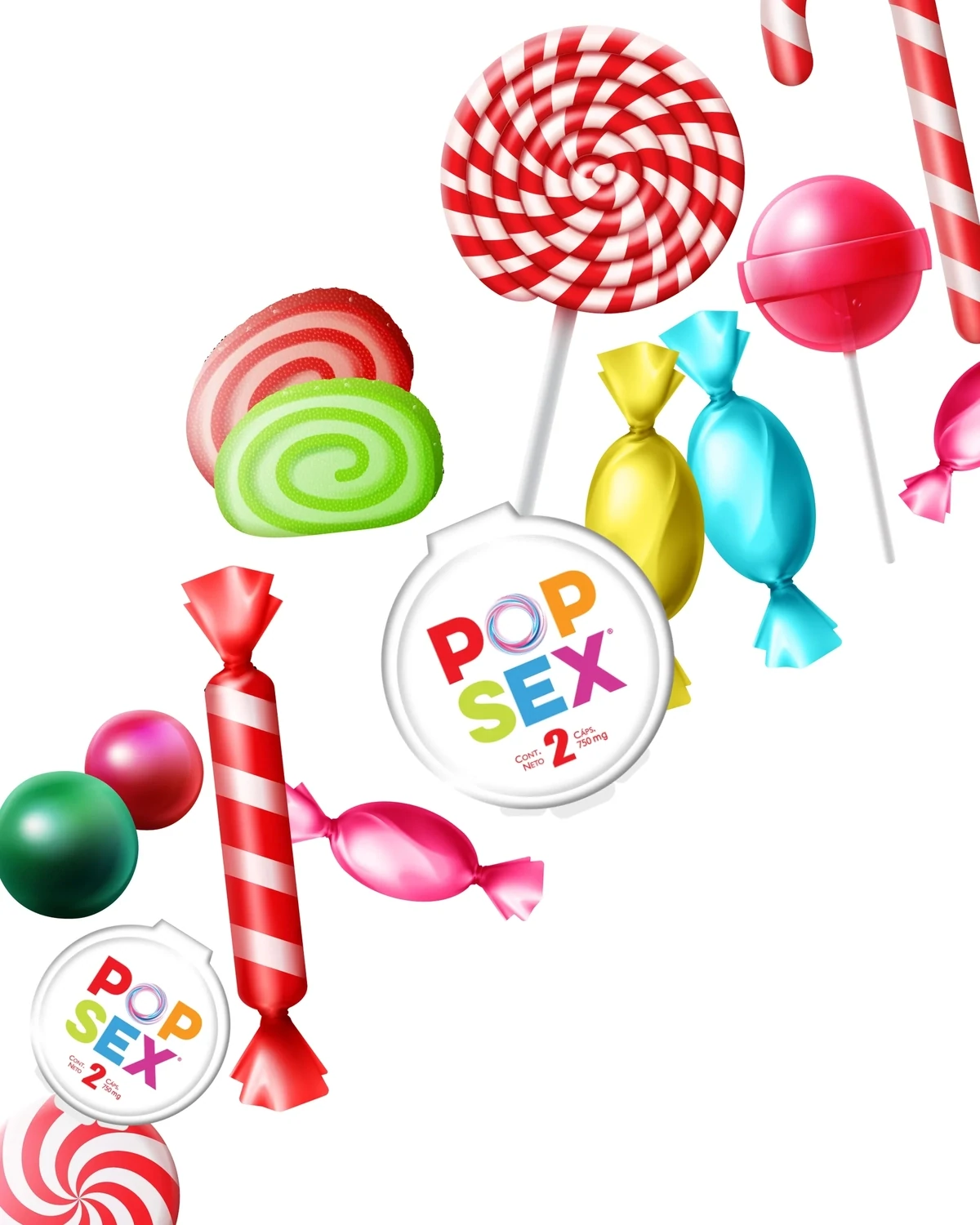 POP SEX | 2 CÁPSULAS | PARA EL Y ELLA  AZUL Y  ROSA