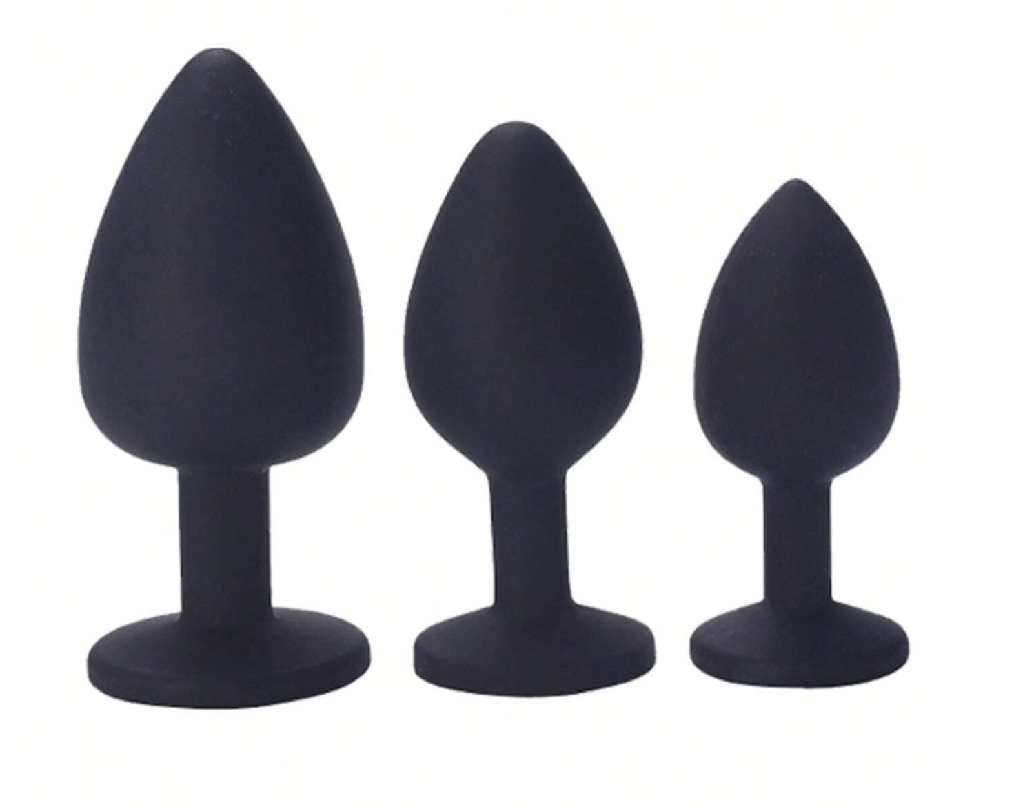 Plug Anal Silicona Negro Diamantado Talla S