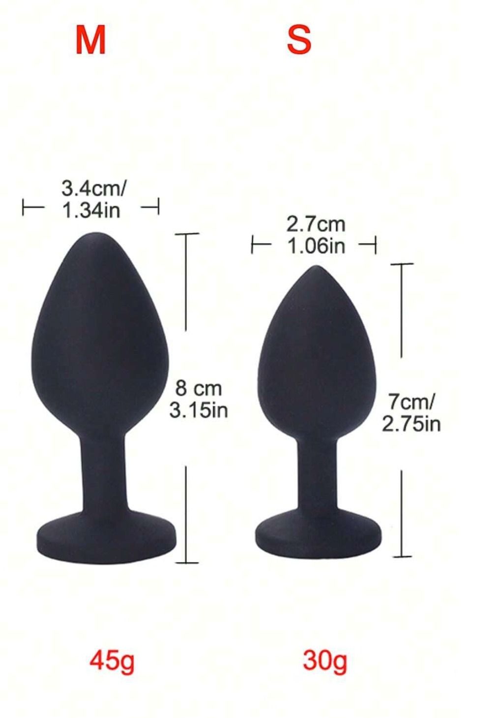 Plug Anal Silicona Negro Diamantado Talla S