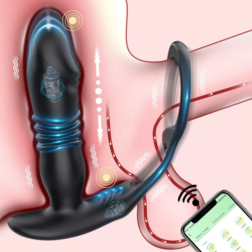 Vibrador y Masajeador de Prostata con Anillos +APP