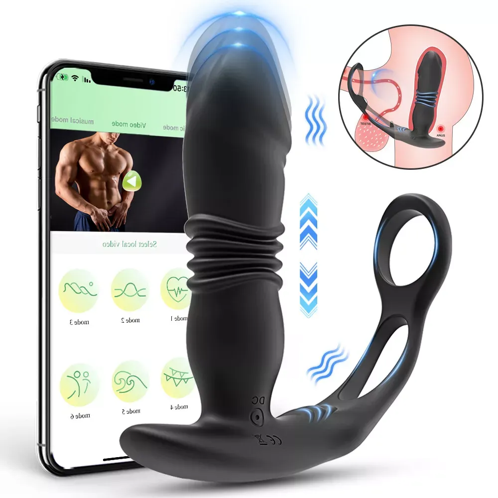 Vibrador y Masajeador de Prostata con Anillos +APP