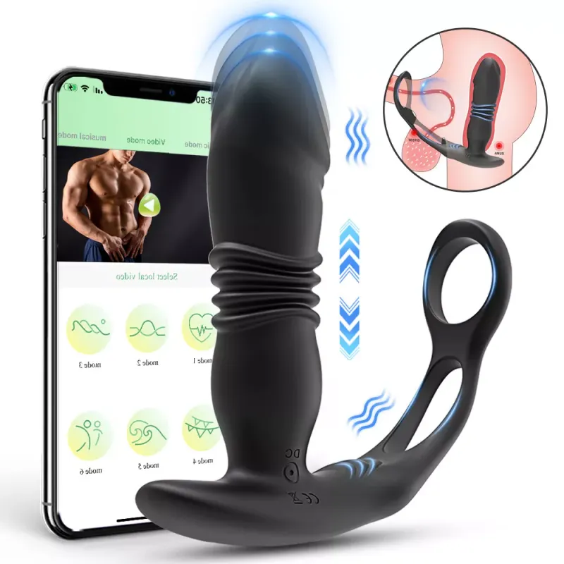 Vibrador y Masajeador de Prostata con Anillos +APP