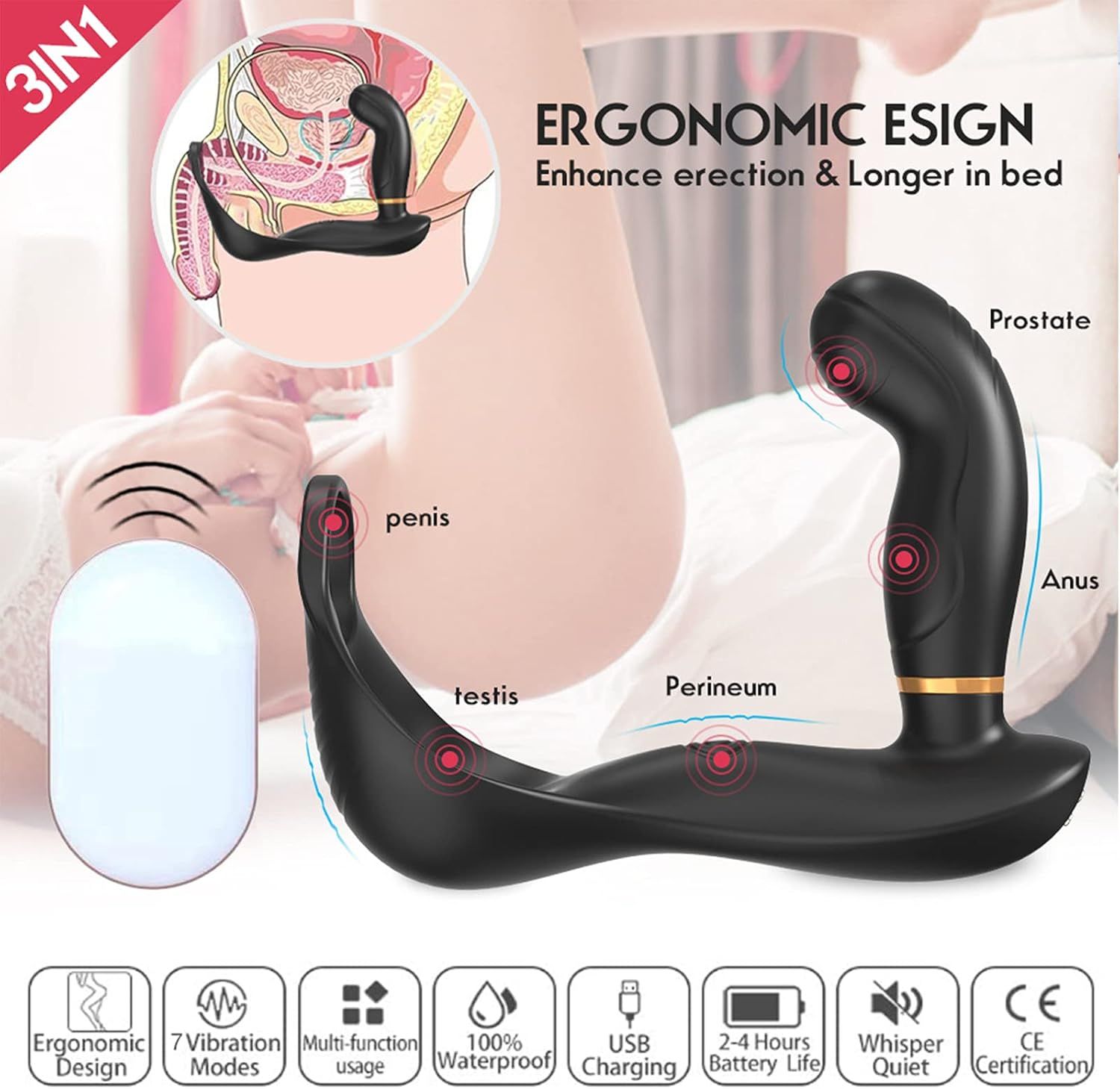 Masajeador de Prostata y Vibrador Anal Tracy´s Dog