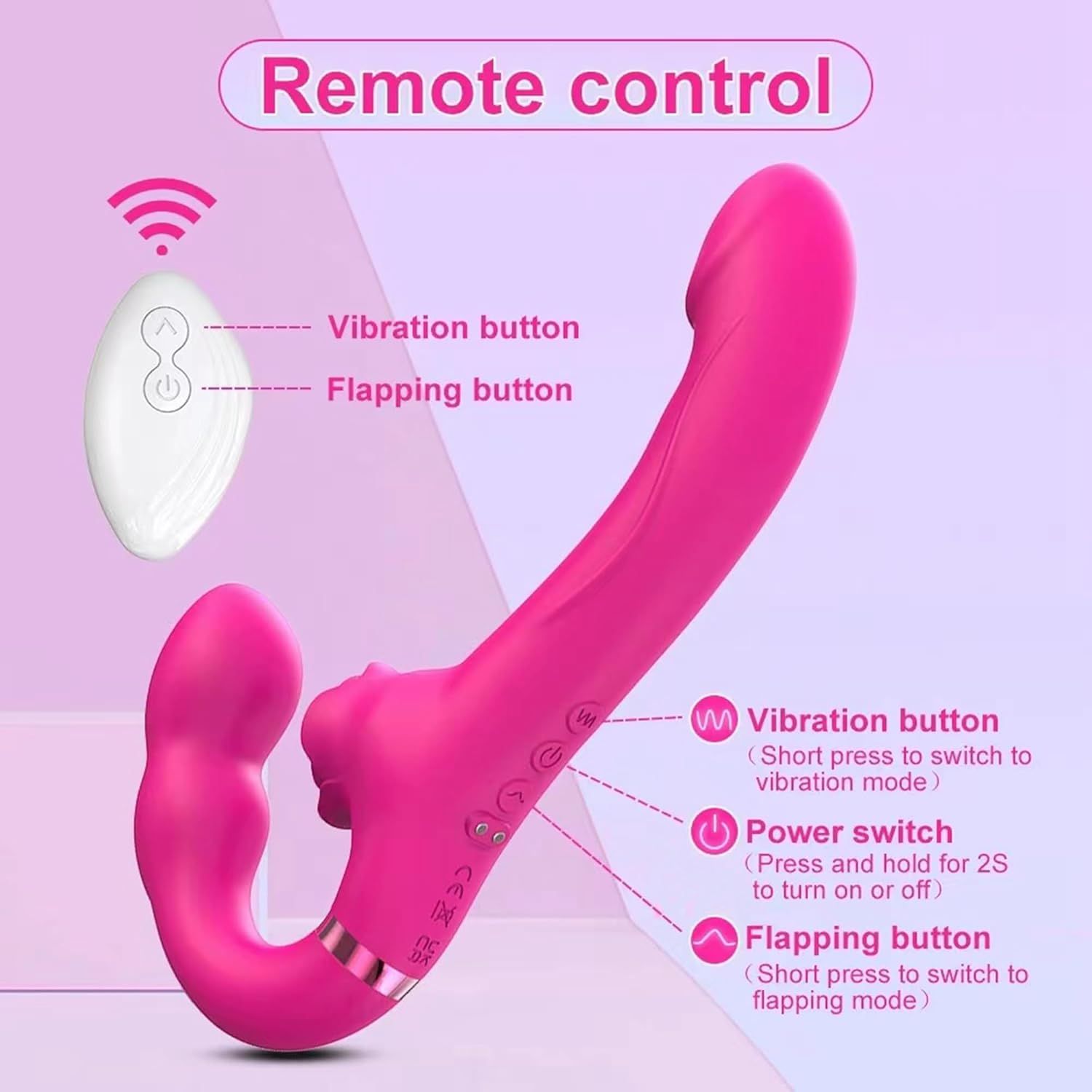 Vibrador Punto G Doble Motor Control Remoto Flexible