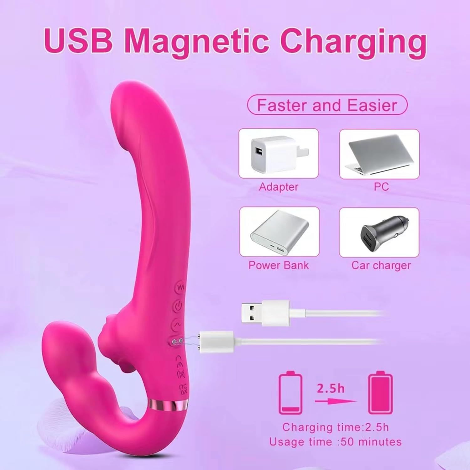 Vibrador Punto G Doble Motor Control Remoto Flexible