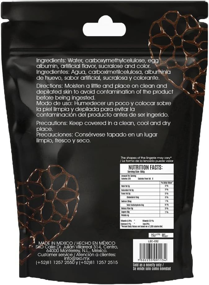 Lenceria Comestible Sabor Chocolate