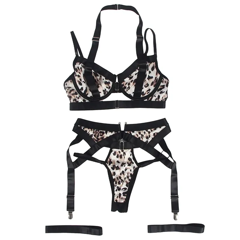 Conjunto sexy estampado de leopardo